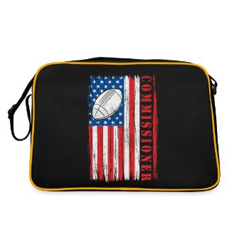 Commissioner Fantasy Football USA Flag Funny - Retro Bag - black/gold - Back