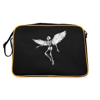 Skeleton with wings for bikers – Extravagant - Retro Bag - black/gold - Back