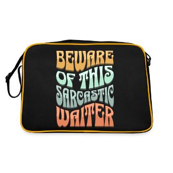 Sarcastic Waiter Sarcasm - Retro Bag - black/gold - Back