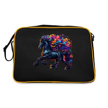 Cheval frison Pferd - Sac Retro - noir/or - Dos