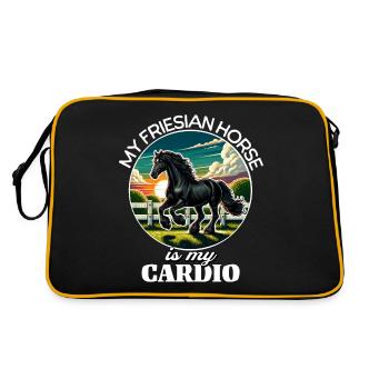 Cheval frison Pferd - Sac Retro - noir/or - Dos