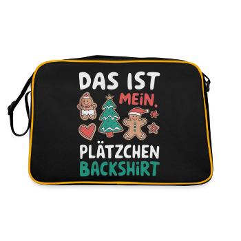 Cookie Baking Shirt Funny Christmas Design - Retro Bag - black/gold - Back