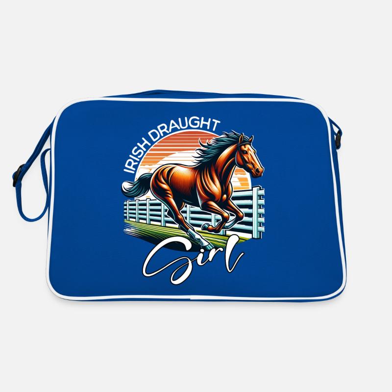 Irish Draught Mädchen Irisches Zugpferd Retro Tasche