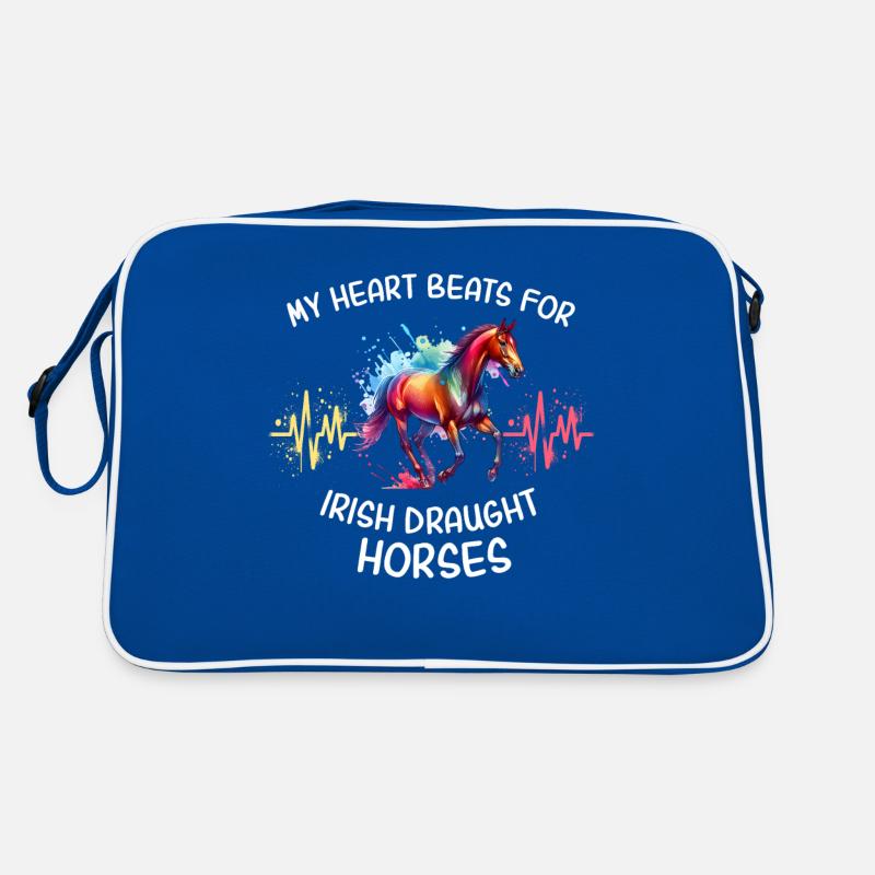 Irisches Zugpferd Herzlinie Pferd Retro Tasche