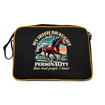 Irish Draft Horse Sayings Irish Draught - Retro Bag - black/gold - Back
