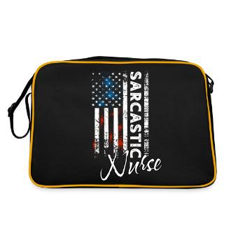 Sarcastic nurse - Retro Bag - black/gold - Back