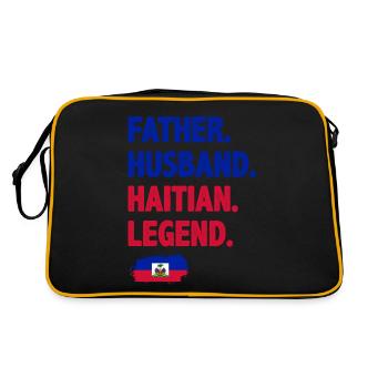 Haiti Haitianer Karibik Urlaub - Retro Tasche - Schwarz/Gold - Hinten