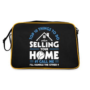 Immobilienmakler - Retro Tasche - Schwarz/Gold - Hinten