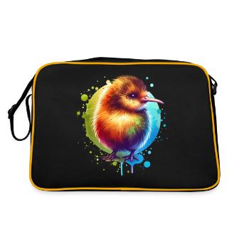 Kiwi Bird Kiwi Vogel - Retro Bag - black/gold - Back