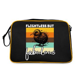 Dictons drôles d’oiseau kiwi - Sac Retro - noir/or - Dos