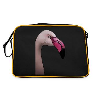 Flamingo - design d’animal oiseau - Sac Retro - noir/or - Dos