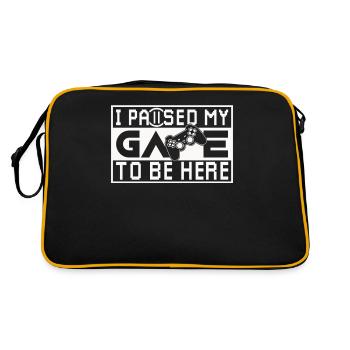 "I Paused My Game" - Funny Gaming Quote for Gamers - Retro Bag - black/gold - Back