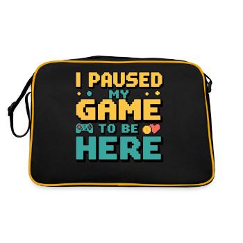 I paused my game – Gamer Humor - Retro Bag - black/gold - Back