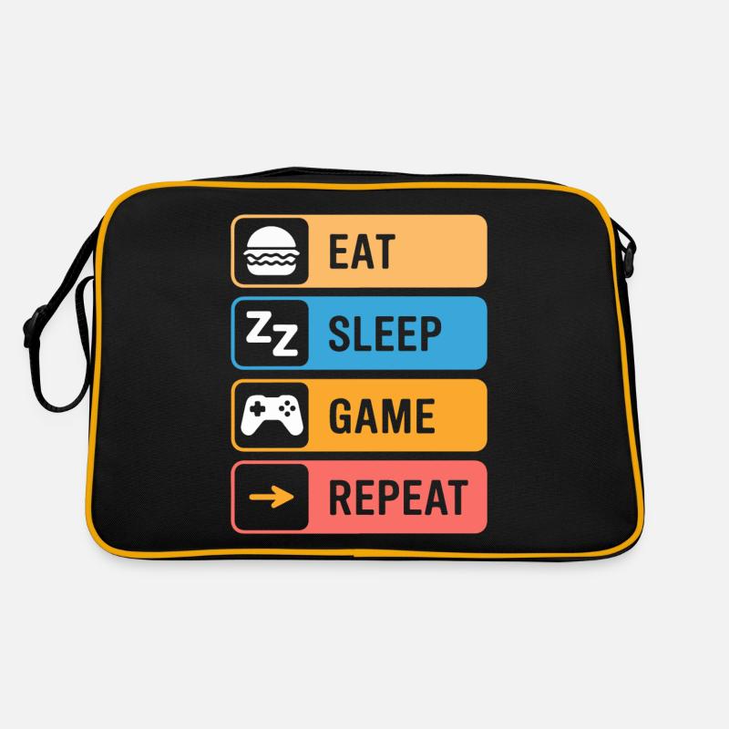 Manger, dormir, jouer, répéter – le dicton du joueur Sac Retro