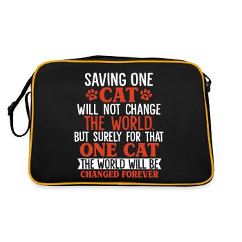 Saving One Cat Will Not Change The World Funny - Retro Bag - black/gold - Back