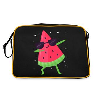 Melon pastèque Fruit d’été Cadeau végétalien - Sac Retro - noir/or - Dos
