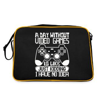 A day without video games – Funny gamer saying - Retro Bag - black/gold - Back