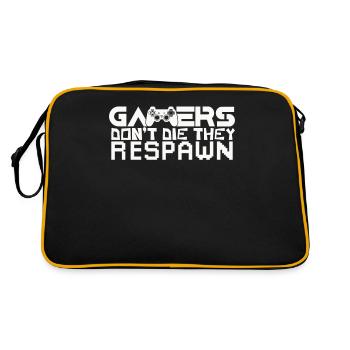 Gamers don't die, they respawn, gaming, gaming - Retro Bag - black/gold - Back