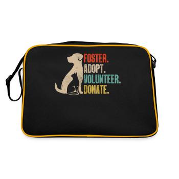 Foster Adopt Volunteer Donate Retro Foster Animal - Retro Bag - black/gold - Back