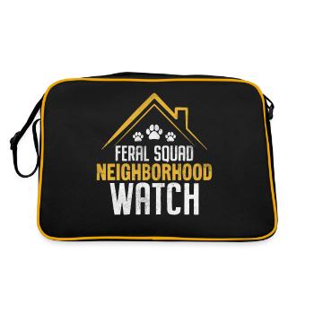 Feral Squad Neighborhood Watch Funny Cat Animal - Retro Bag - black/gold - Back