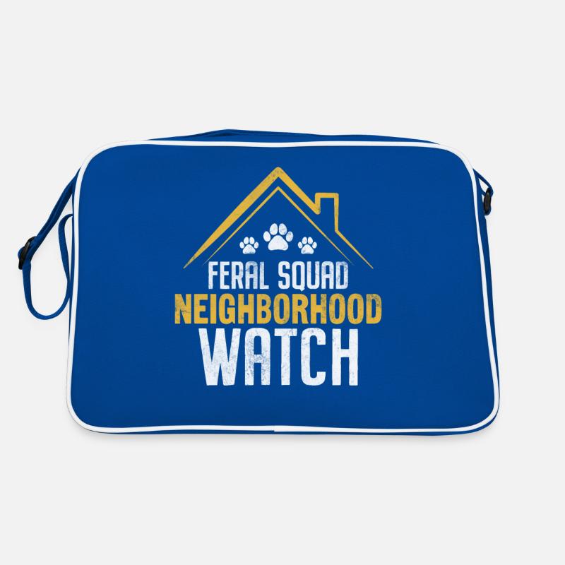 Feral Squad Nachbarschaft Uhr Lustiges Katzentier Retro Tasche
