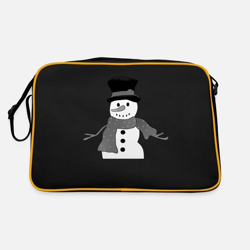 Grauer Schneemann Retro Tasche