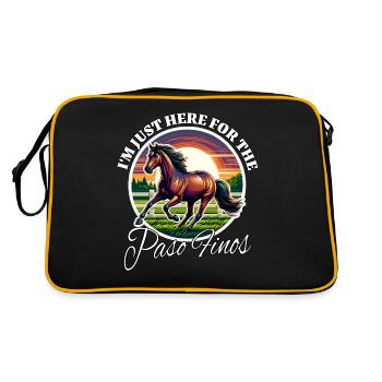 Lustige Paso Fino Sprüche - Retro Tasche - Schwarz/Gold - Hinten