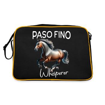 Paso Fino Flüsterer Pferd - Retro Tasche - Schwarz/Gold - Hinten