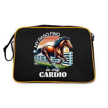 Paso Fino Pferd - Retro Tasche - Schwarz/Gold - Hinten