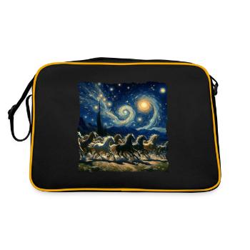 Paso Fino Starry Night - Retro Tasche - Schwarz/Gold - Hinten