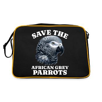 African grey parrot Save Grey Parrot - Retro Bag - black/gold - Back