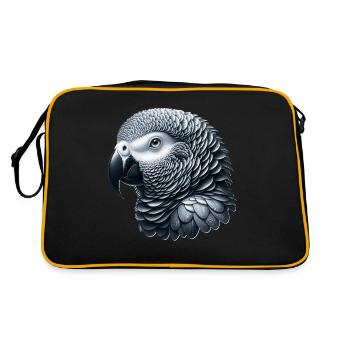 African grey parrot - Retro Bag - black/gold - Back