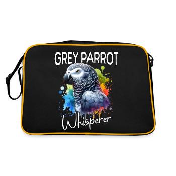Grey Parrot Whisperer - Retro Bag - black/gold - Back