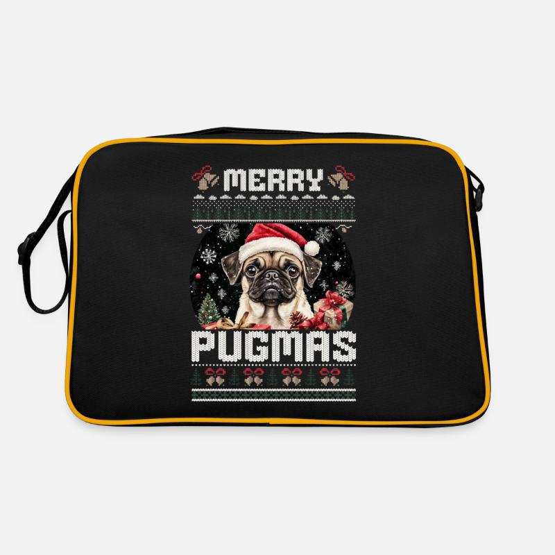 Pug Ugly Christmas Merry Pugmas Matching Look Retro Bag