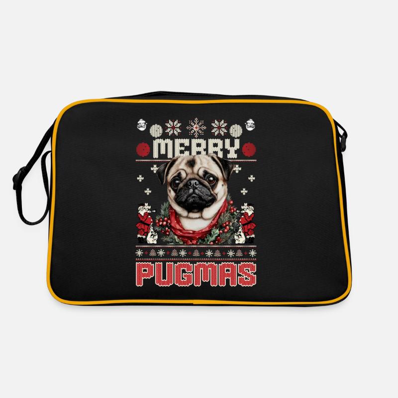 Ugly Christmas Pug Design – Merry Pugmas Retro Bag