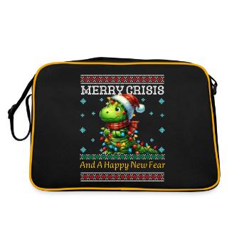 Joyeuse Crise Dino Weihnachten Noël laid - Sac Retro - noir/or - Dos
