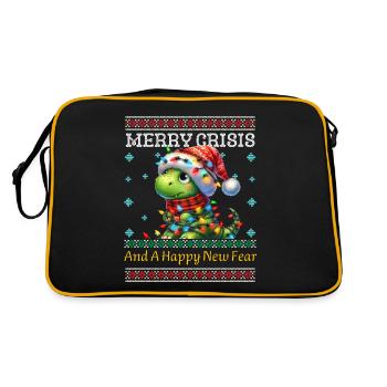 T-Rex Noël laid Joyeux Crise Weihnachten - Sac Retro - noir/or - Dos