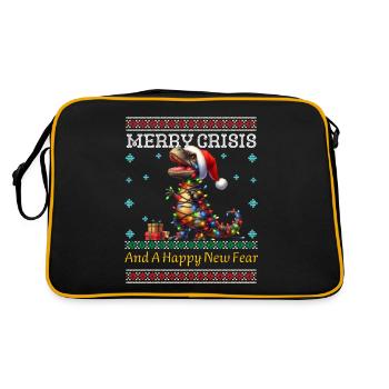 Joyeux Crise Noël laid Dino Weihnachten - Sac Retro - noir/or - Dos