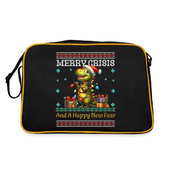 Dino Weihnachten Joyeux Crise Noël laid - Sac Retro - noir/or - Dos