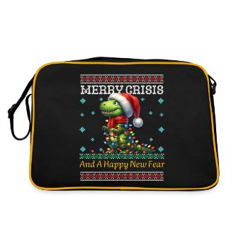 Dino Ugly Noël Joyeux Crise Weihnachten - Sac Retro - noir/or - Dos