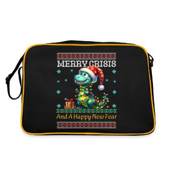 Dino Weihnachten Joyeux Crise Noël laid - Sac Retro - noir/or - Dos