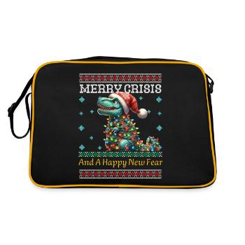 dinosaNoël T-Rex Joyeux Crise Moche Noël - Sac Retro - noir/or - Dos