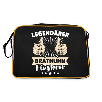 Roast chicken sayings - Retro Bag - black/gold - Back