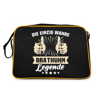 Roast chicken sayings - Retro Bag - black/gold - Back