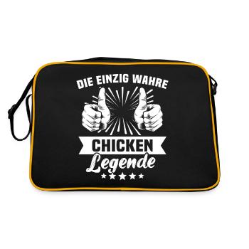 Chicken - Retro Tasche - Schwarz/Gold - Hinten