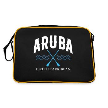 Aruba Caraïbes Été Ocean Beach Cadeau - Sac Retro - noir/or - Dos