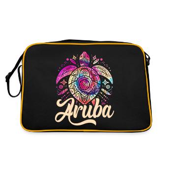 Aruba Caraïbes Été Ocean Beach Cadeau - Sac Retro - noir/or - Dos