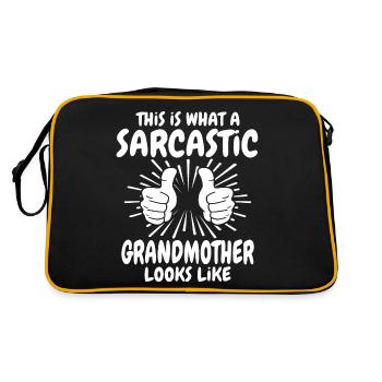 Sarcastic grandmother - Retro Bag - black/gold - Back