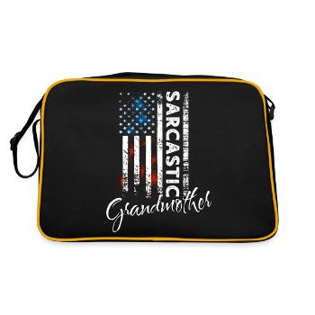 Sarcastic grandmother - Retro Bag - black/gold - Back