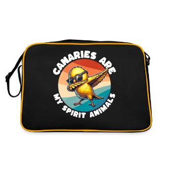 Dictons canaris amusants - Sac Retro - noir/or - Dos